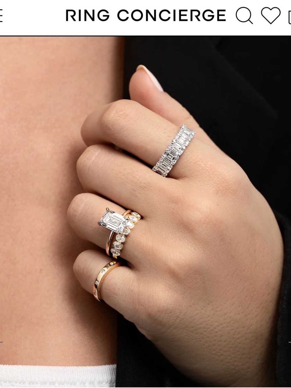 Ring Concierge Petite Emerald Illusion Ring - Picture 3 of 11